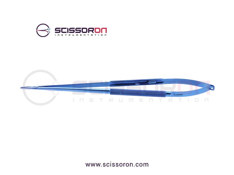 Jacobson Microsurgical Needle Holder TC Duste Straight Heavy Jaws Handle with Lock