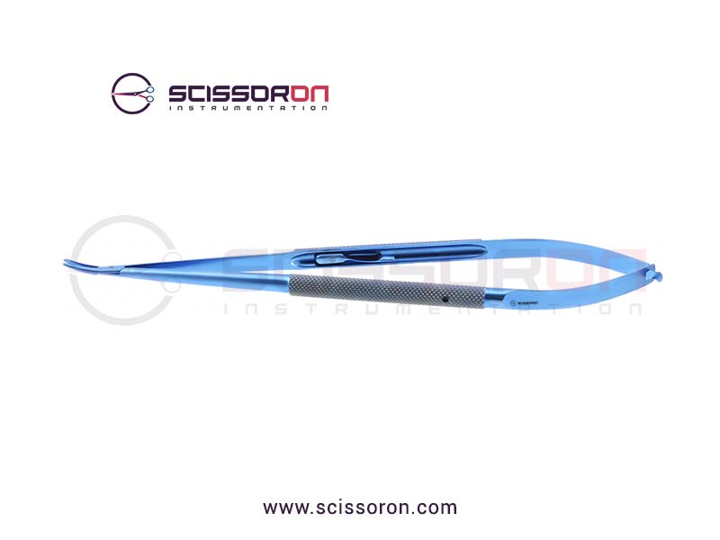 Jacobson Microsurgical Needle Holder TC Duste Curved Heavy Jaws Handle with Lock