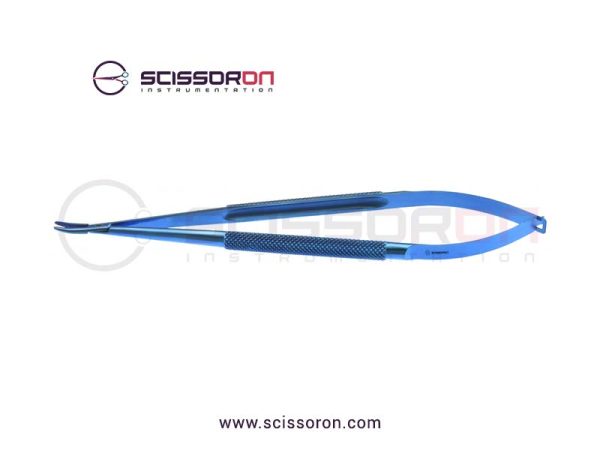 Jacobson Microsurgical Needle Holder TC Duste Curved Heavy Jaws Handle without Lock