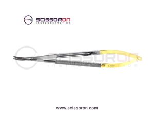 Jacobson Microsurgical Needle Holder TC Insert Curved Heavy Jaws Handle without Lock