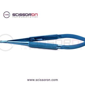 Jacobson Needle Holder 12mm TC Dusted Straight Jaws Titanium