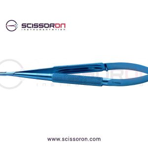 Jacobson Needle Holder 12mm TC Dusted Curved Jaws Handle without Lock