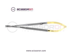 Jacobson Microsurgical Needle Holder TC Insert Straight Heavy Jaws Handle with Lock