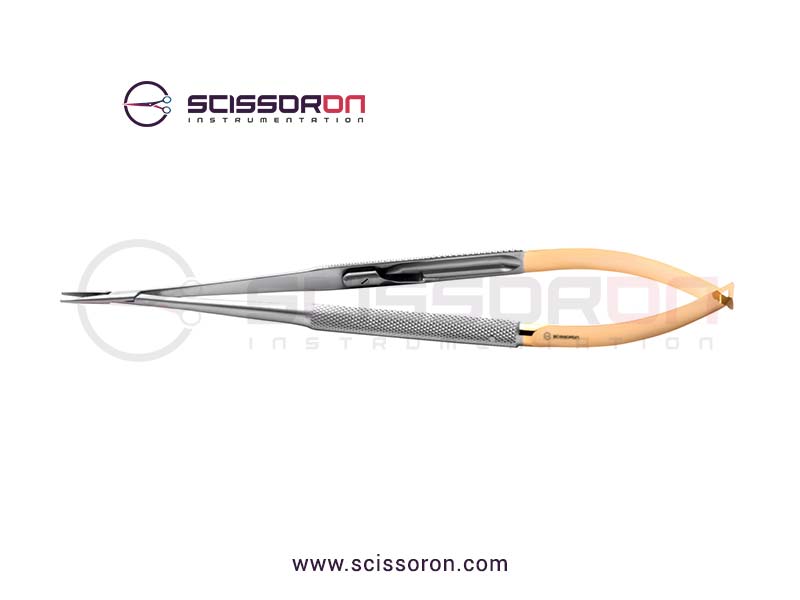 Jacobson Microsurgical Needle Holder Straight TC Insert Jaws Handle with Lock