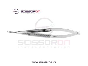 Jacobson Microsurgical Needle Holder TC Dusted Curved Jaws with Handle Lock