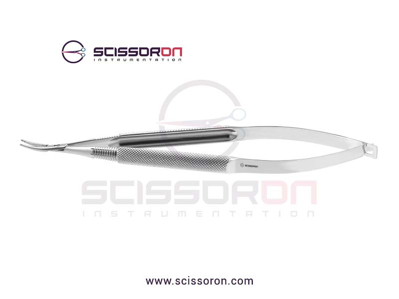 Jacobson Microsurgical Needle Holder TC Dusted Curved Jaws with Handle without Lock