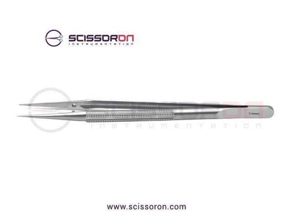 Microsurgical Forceps 0.6mm TC Dust Surface Straight Jaws Round Balanced Handle