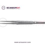 Microsurgical Forceps with 1.0mm Ring Tip TC Dust Surface Lightweight Handle