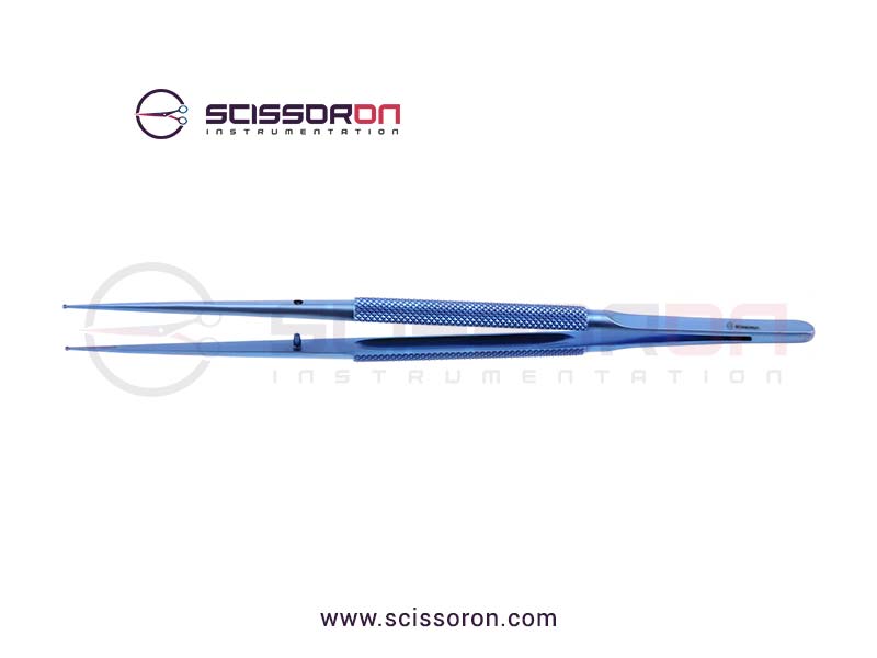 Microsurgical Forceps with 1.0mm Ring Tip TC Dusted Surface without Tying Lightweight Handle Titanium