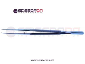 Microsurgical tissue forcep TC Dust curved jaws Titanium