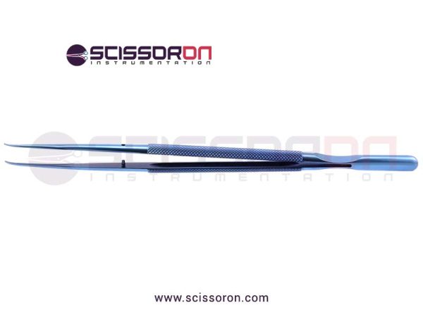Microsurgical tissue forcep TC Dust curved jaws Titanium