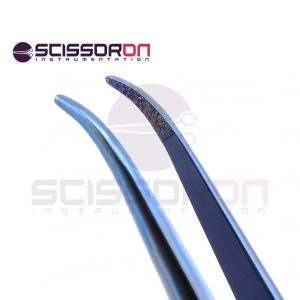 Microsurgical tissue forcep TC Dust curved jaws Titanium-02