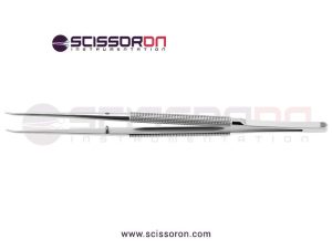 Microsurgical Tissue Forceps Curved Jaws with Round Balanced Handle