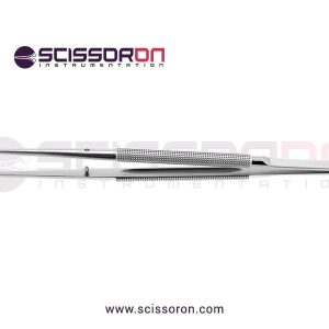 Microsurgical Tissue Forceps Curved Jaws with Round Balanced Handle