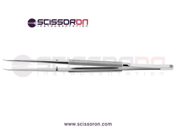 Microsurgical Tissue Forceps Curved Jaws with Round Balanced Handle