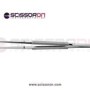 Microsurgical Tissue Forceps Straight Jaws with Round Balanced Handle