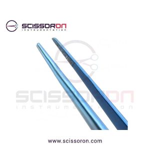 Microsurgical Tissue Forceps without Tying 1.0mm TC Dusted Straight Jaws Titanium