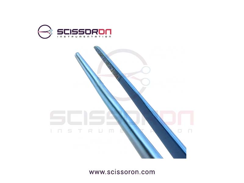 Microsurgical Tissue Forceps without Tying 1.0mm TC Dusted Straight Jaws Titanium