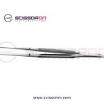 Microsurgical Tissue Forceps without Tying 1.0mm TC Dusted Curved Jaws Round Balanced Handle