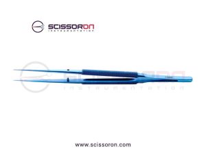 Microsurgical Tissue Forceps with Tying 1.0mm TC Dusted Straight Jaws Lightweight Handle Titanium