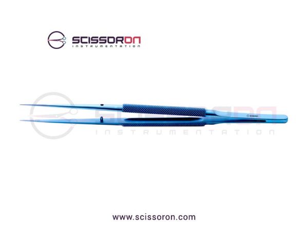 Microsurgical Tissue Forceps with Tying 1.0mm TC Dusted Straight Jaws Lightweight Handle Titanium Microsurgical Tissue Forceps with Tying 1.0mm TC Dusted Straight Jaws Lightweight Handle Titanium