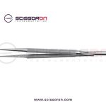 Microsurgical Tissue Forceps 0.4MM TC Dust Surface Jaws Round Counterweight Handle