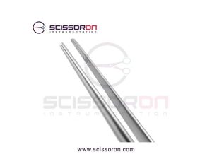 Microsurgical Tissue Forceps 0.4MM TC Dust Surface Straight Jaws Round Counterweight Handle