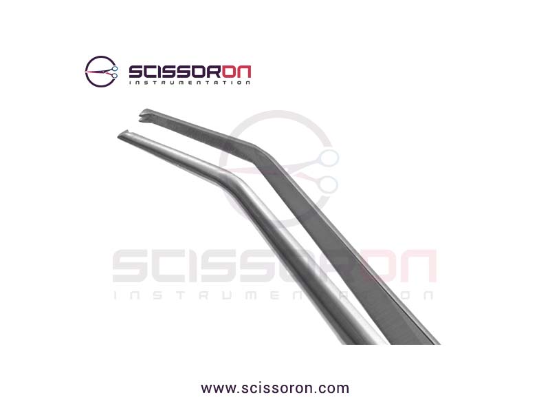 Reed Tissue Forceps 1x2 Teeth Ends Angled Jaws