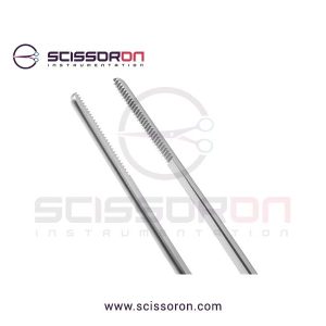 Cushing Dressing Forceps Straight Jaws with Bayonet Shape Handle-02