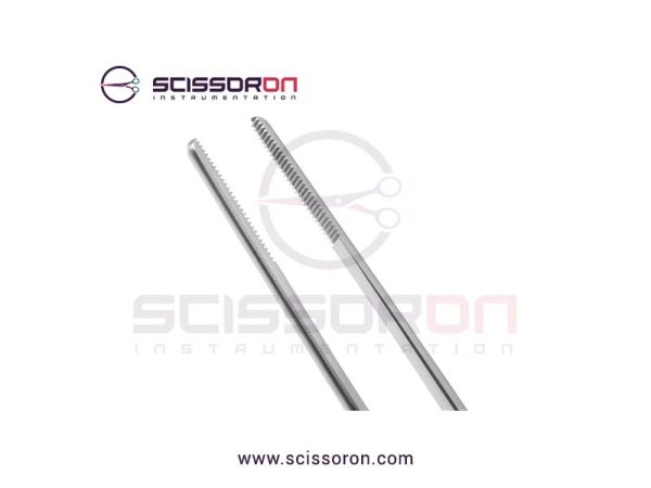 Cushing Dressing Forceps Straight Jaws with Bayonet Shape Handle-02