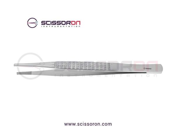 Lane Tissue Forceps 1x2 Teeth End with Rough Handle