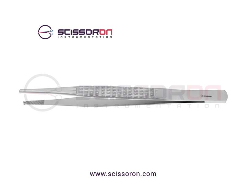 Lane Tissue Forceps 1x2 Teeth End with Rough Handle