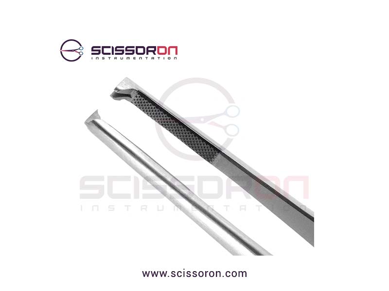 Oehler Tissue Forceps 1x2 Teeth End with TC Serrated Platform