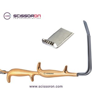 Ferriera Style Fiber Optic Retractor Double Handle With Serrated End_AA06-2017-18