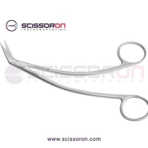 Favaloro-coronary-artery-scissors,-6-3-4'',-curved-shanks,-angled-55º-blades,-sharp-tips,-ring-handle