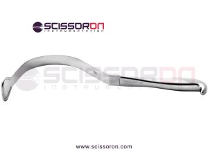 Harrington-splanchnic-retractor,-1-2'',5''long-x-1-1-2''wide-blade,-lamb-handle
