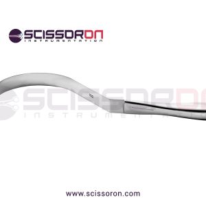 Harrington-splanchnic-retractor,-1-2'',5''long-x-1-1-2''wide-blade,-lamb-handle