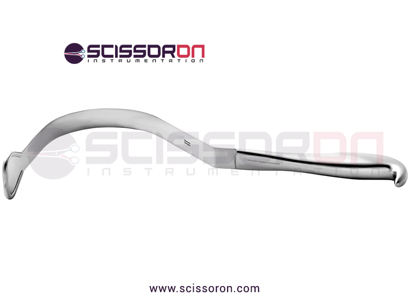 Harrington-splanchnic-retractor,-1-2'',5''long-x-1-1-2''wide-blade,-lamb-handle