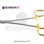 Halsey-needle-holder-5in-serrated-jaws-left-handed