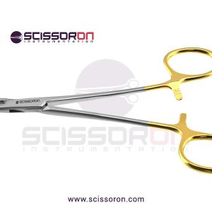 Halsey-needle-holder-5in-serrated-jaws-left-handed