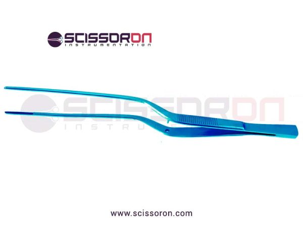 Cushing Dressing Forceps Straight Jaws with Bayonet Shape Handle Titanium